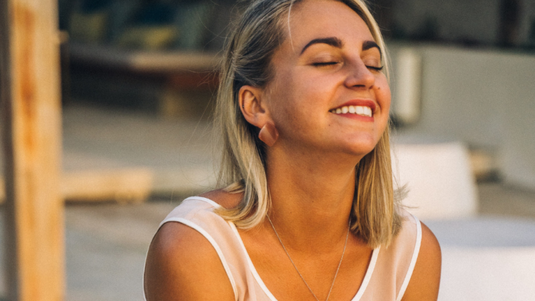 girl basking in sun